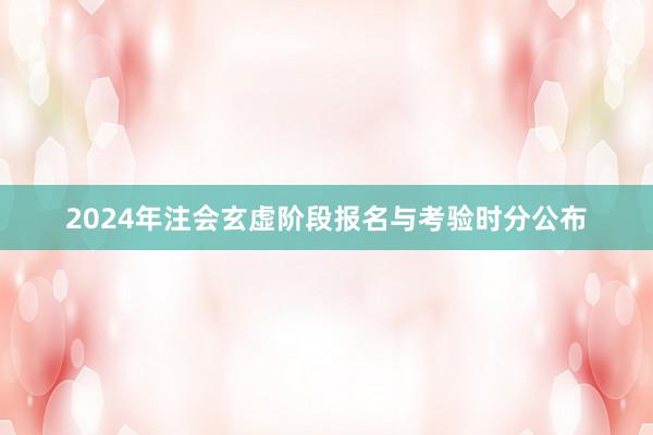 2024年注会玄虚阶段报名与考验时分公布