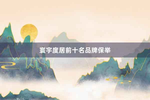 寰宇度居前十名品牌保举